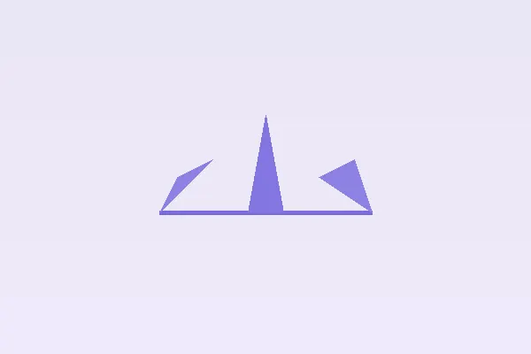 Balance glyph on a soft lilac surface